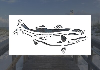 Striped Bass Reusable Stencil (Many Sizes) - image1